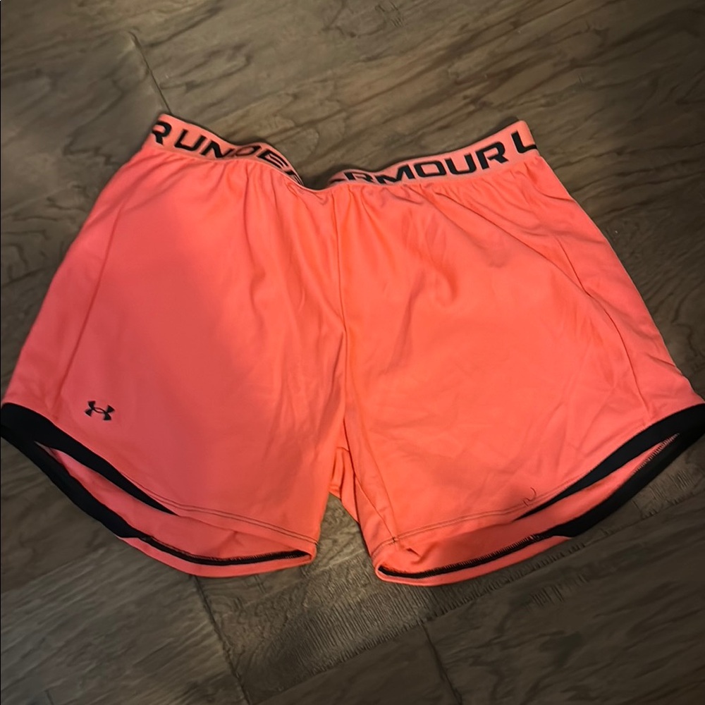 Under Armour Orange Athletic Shorts Lightweight Moisture-Wicking